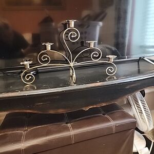 Homco Gold Swirl Candle Holder